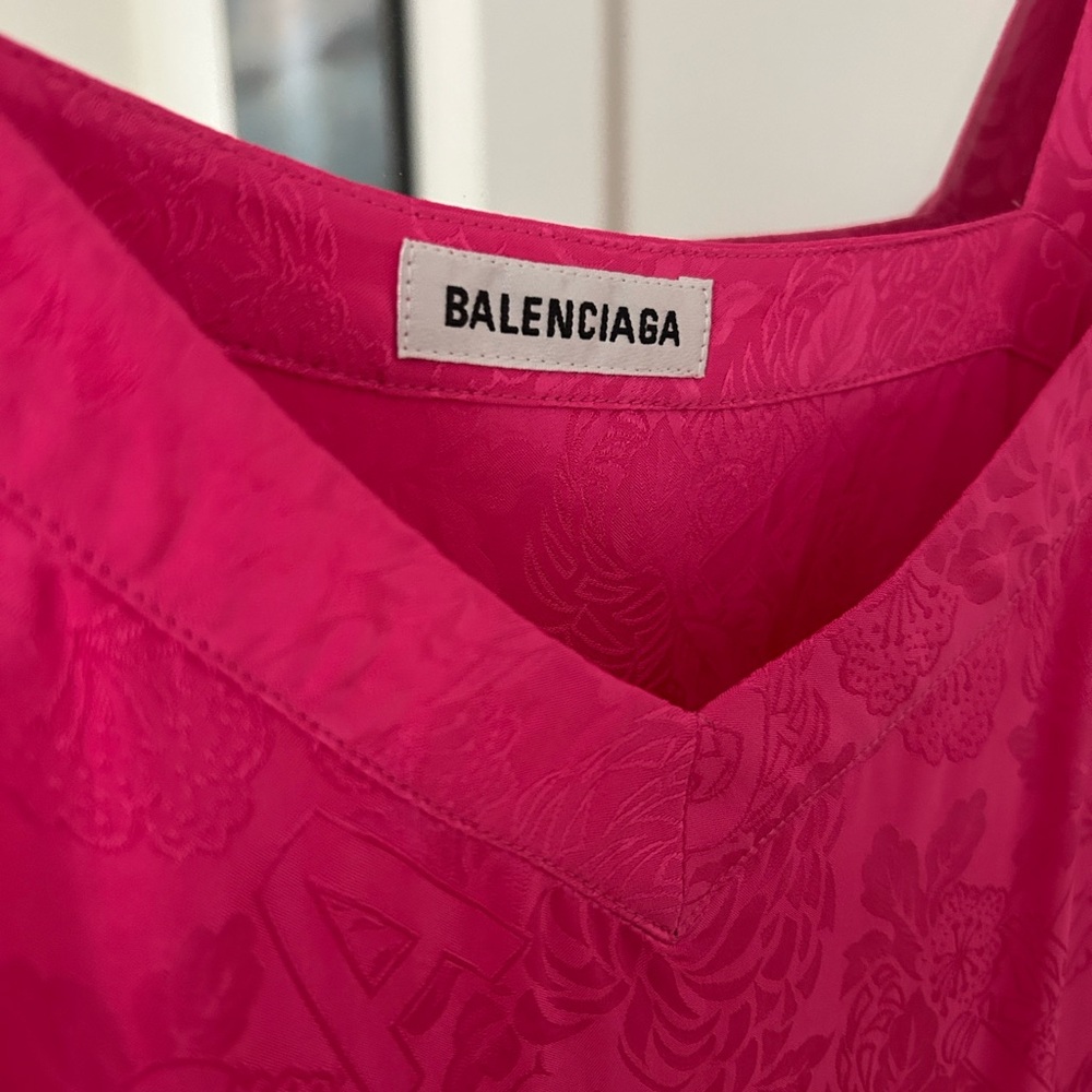 Balenciaga Hot Pink Floral Dress - Picture 3 of 6